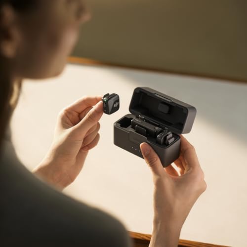 DJI Mic Mini (2 TX + 1 RX + Charging Case), Ultralight, Detail-Rich Audio | 48h Use, Noise Cancelling, Automatic Limiting, Wireless Microphone for Camera/iPhone/Android, Vlog, Streaming