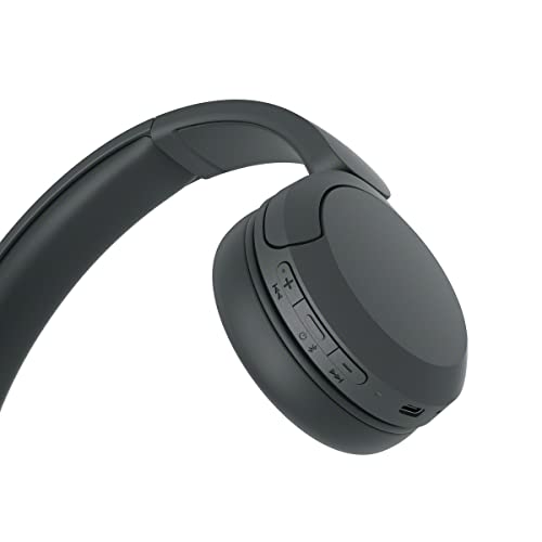 Sony WH-CH520 Wireless On-Ear Bluetooth Headphones with Microphone, Black | Comfortable Lightweight Design, Up to 50 Hrs Battery with Quick Charging, Multipoint Connection, Clear Calls, Swivel design