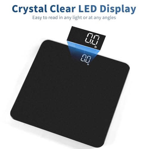 Vitafit Bathroom Scale for Body Weight Accuracy 0.1lb, Weight Scale 400lb | Professional Factory Since 2001 Digital Weighing Scales for Weight, Step On and 3xAAA Included, LED, Spray Silver Black