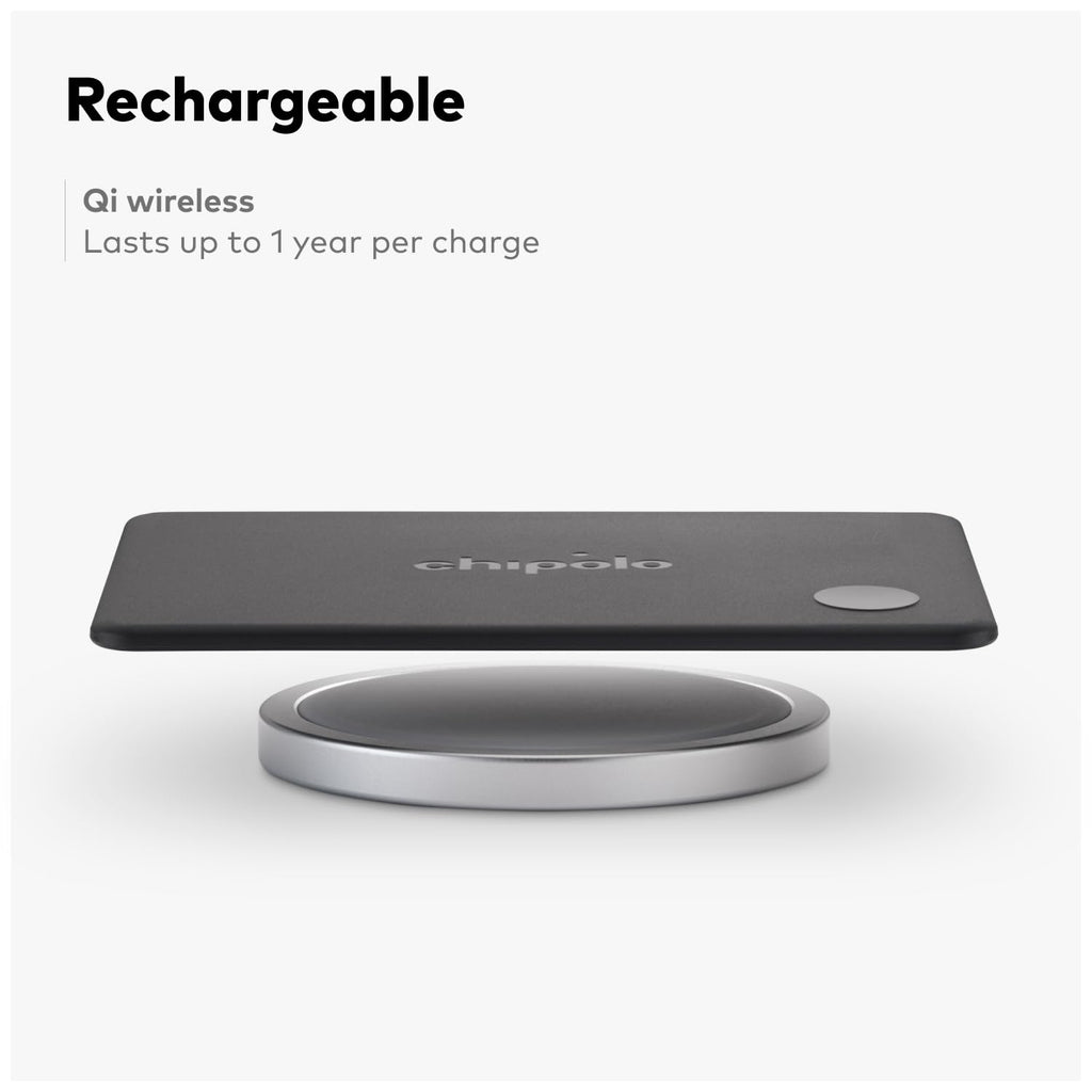 Chipolo CARD – Rechargeable Wallet Tracker Card, Bluetooth Tracker | Item locator, passport finder compatible with Apple Find My or Find Hub with Call Your Phone & Out of Range Alerts
