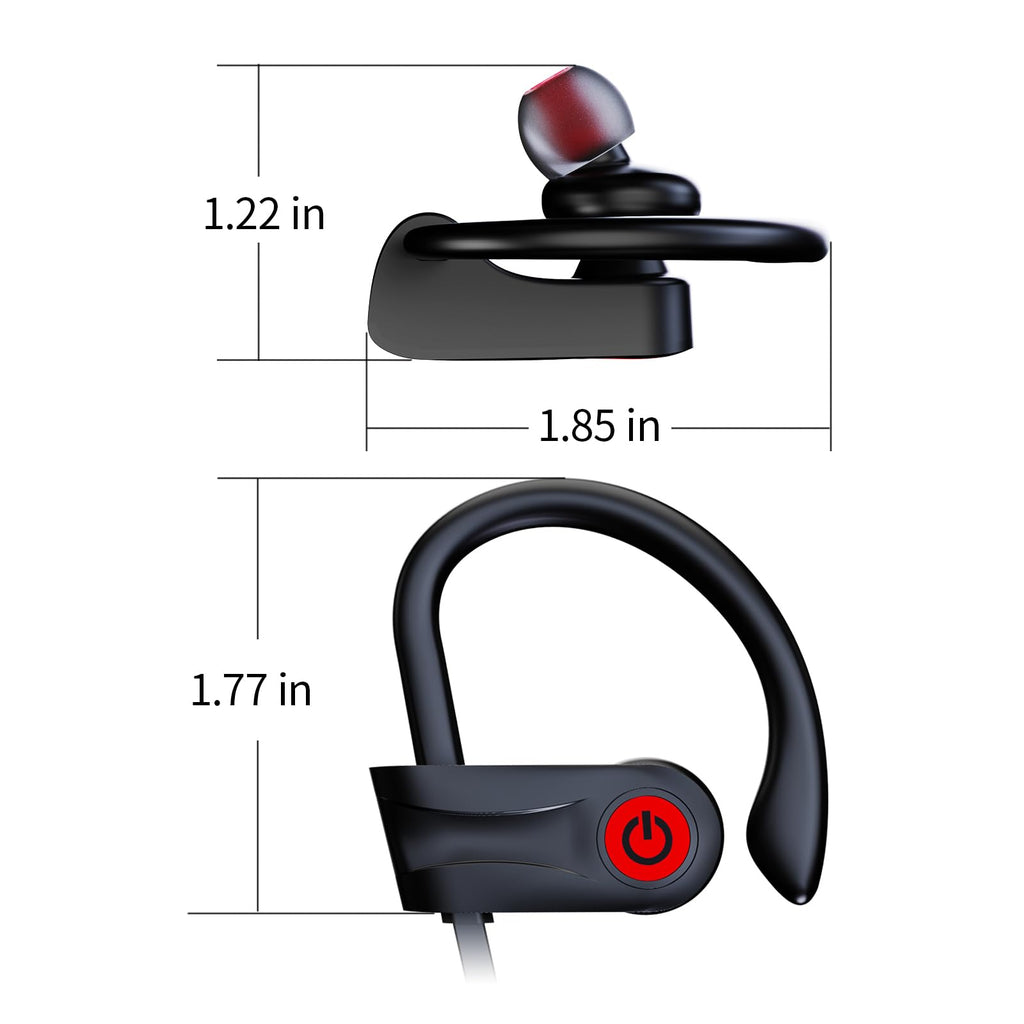 Boean Bluetooth Headphones, Wireless Headphones with AI Music Generation | 16 Hours Playtime Wireless Earbuds with Bluetooth 5.3 HD Stereo Sound, IPX7 Waterproof Running Headphones for Workout Sports