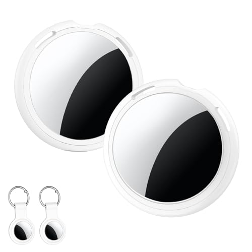2 Pack Tracker Tags Finder Apple Find My MFi Certified Waterproof iOS Only | Bluetooth Air Smart Tags Item Finder Locator Worldwide Tracking for Key Pets Wallet Backpack Dogs Luggage Replaceable Battery