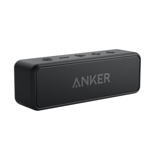 Anker soundcore 2 Portable Bluetooth Speaker, 24-Hour Playtime, IPX7 | 12W Stereo Sound, Wireless Stereo Pairing, Bluetooth 6, Bassup, Wireless Speaker for Home, Shower, Outdoors, Travel, Camping