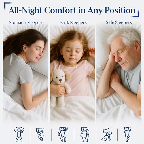 JOLLYVOGUE Pillows Standard Size Set of 2, Cooling and Firm Pillows with Oeko-Tex Certified Down Alternative Filling for Side, Back, and Stomach Sleepers, Hotel Collection