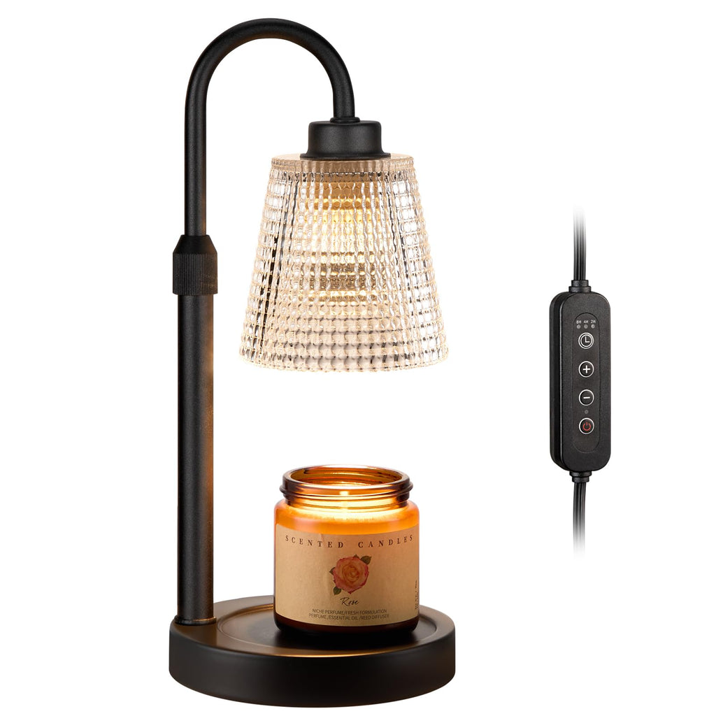 Innqoo Candle Warmer Lamp with Timer Home Decor Birthday Gifts for Women | Dimmable Candle Warmer for Jar Candles, Height Adjustable Wax Warmer,Halloween Decorations House Warming Gifts New Home