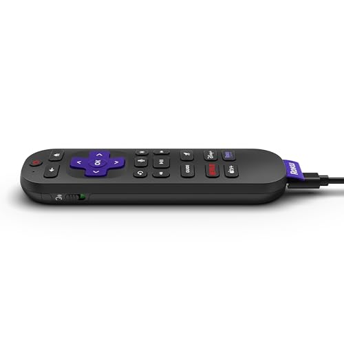 Roku Voice Remote Pro (2nd Ed.), TV Remote Control with Backlit Buttons | Hands-free Voice Controls, Rechargeable, & Lost Remote Finder - Replacement Compatible with All Roku TV, Players & Audio