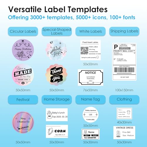 KNAON Bluetooth Thermal Shipping Label Printer, 4x6 Portable Thermal Address Label Printer for Small Business, Compatible with iPhone,Android,Windows,Mac–Works with Etsy Shopify USPS&More, White