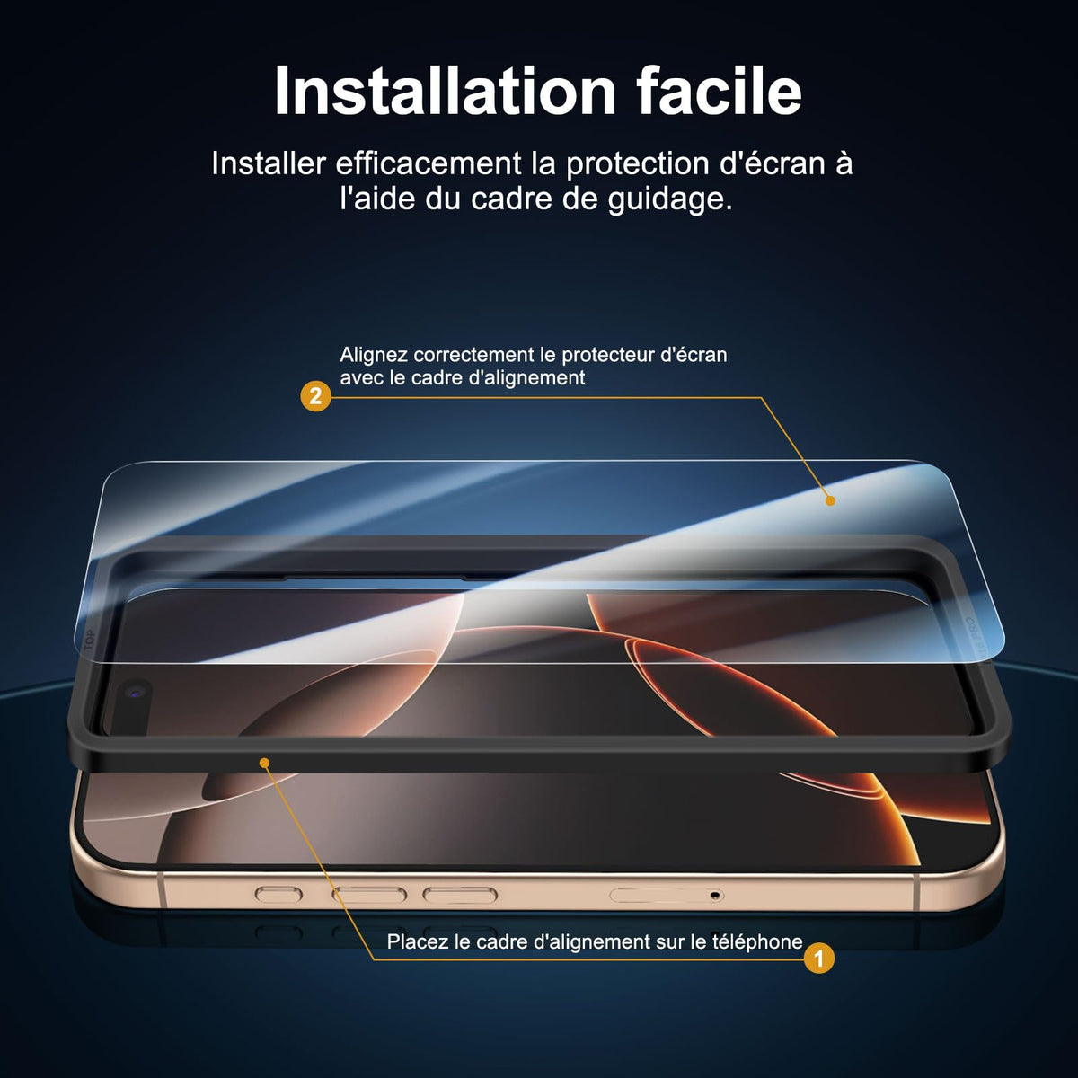 NEW'C for iPhone 17, iPhone 17 Pro, iPhone 16 Pro Screen Protector | 3 Pack, HD Clear, Easy Installation Tool Included, Tempered Glass, 9H Hardness, Scratch Resistant, Bubble Free