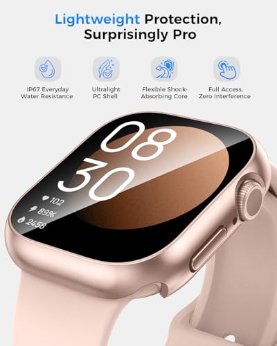 Goton IP67 Waterproof Case with Glass for Apple Watch Series 11/10 42mm | Water-Resistant & Anti-Fog, Tempered Glass Screen Protector Hard PC Cover for iWatch Series 11 42 mm, Sensitive Touch