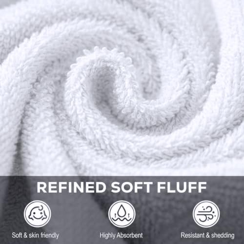 Utopia Towels 24 Pack Washcloths, 12x12 in, 100% Cotton, White | Premium 100% Ring Spun Cotton Face Cloths Absorbent, Fast Drying Soft Feel Fingertip Towels for Daily Use