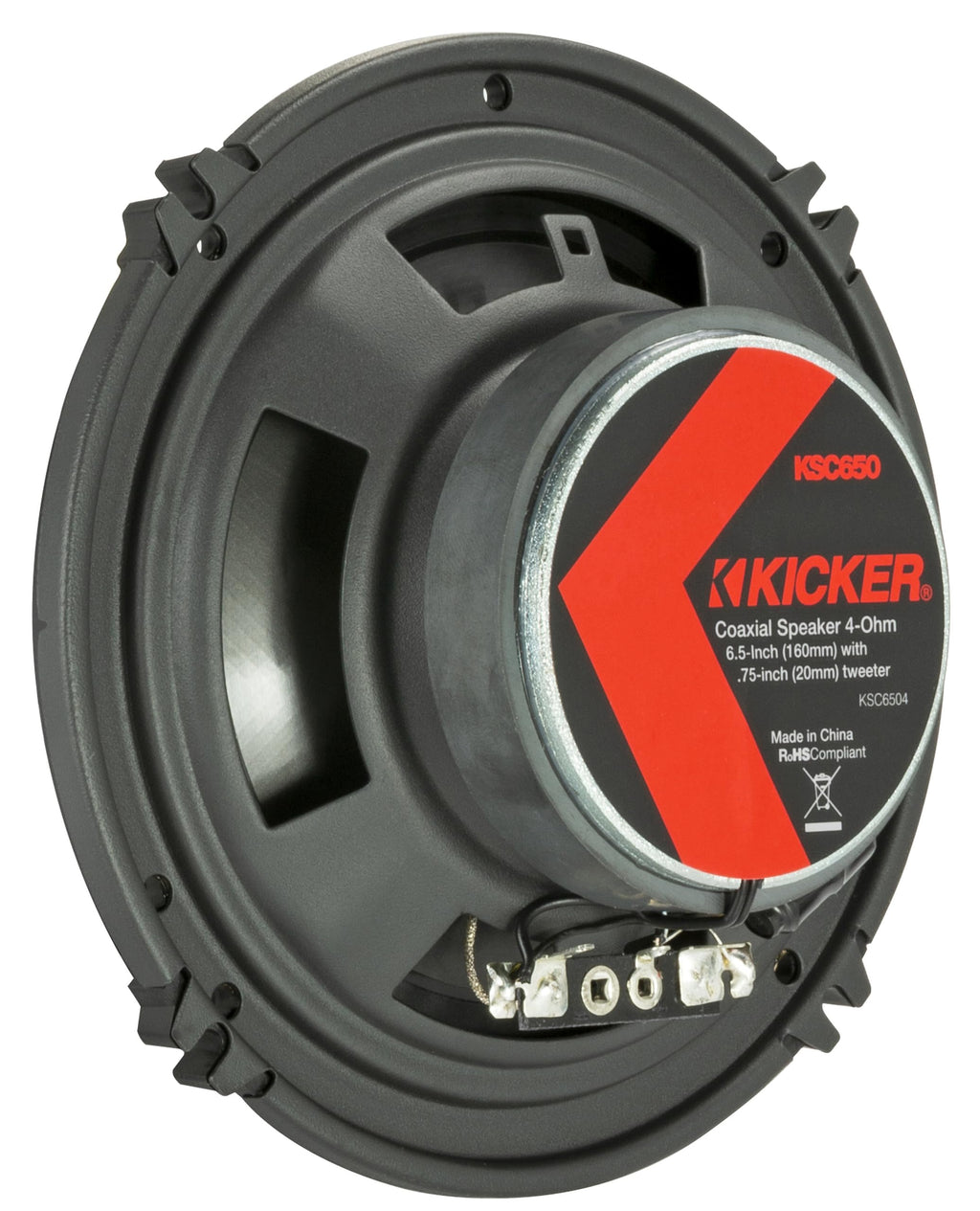 KICKER 51KSC6504 KS-Series 6.5" Coaxial Speakers with .75" tweeters, 4-Ohm, Pair