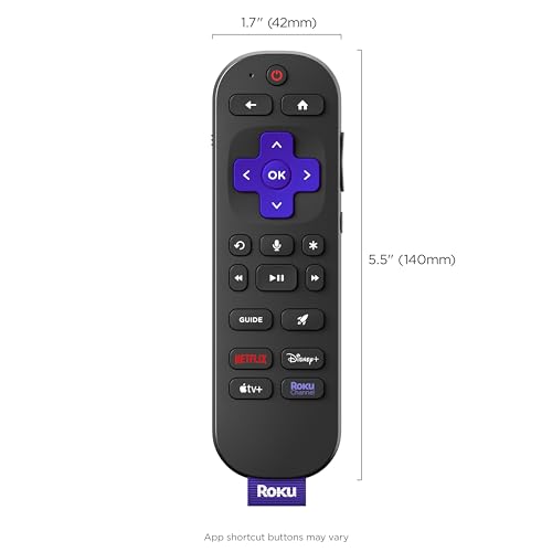 Roku Voice Remote Pro (2nd Ed.), TV Remote Control with Backlit Buttons | Hands-free Voice Controls, Rechargeable, & Lost Remote Finder - Replacement Compatible with All Roku TV, Players & Audio