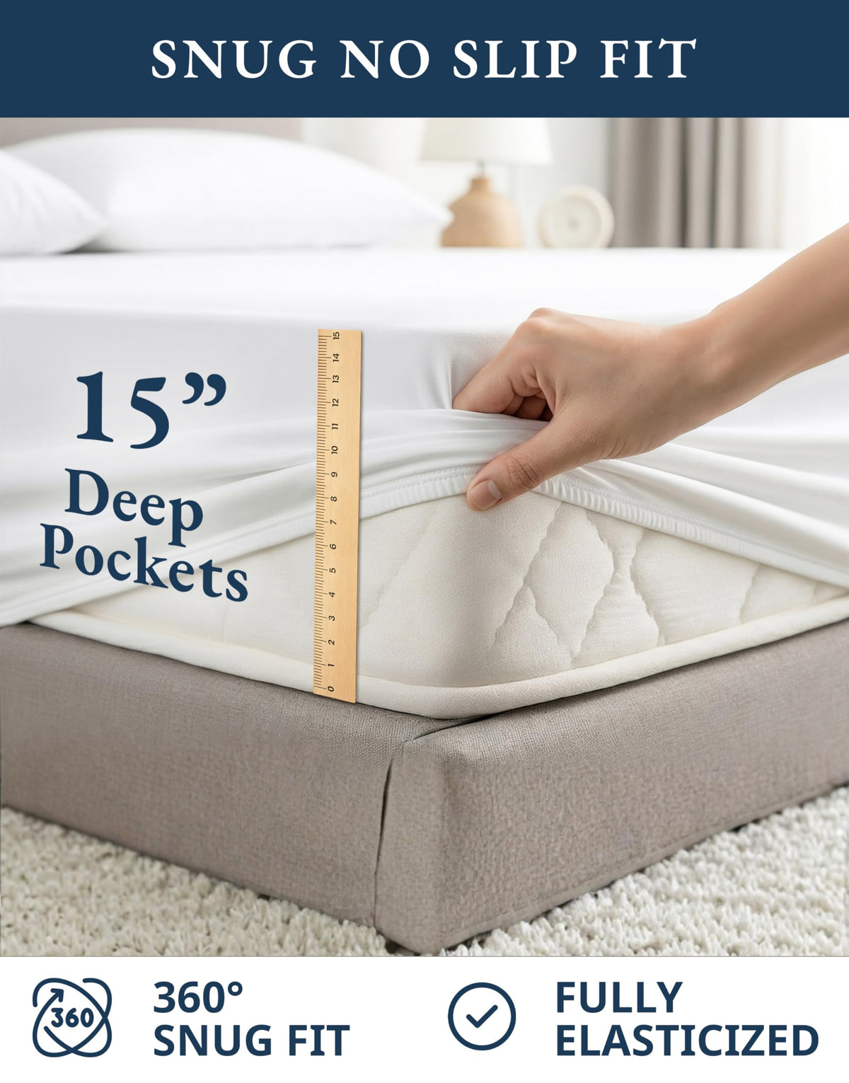 LANE LINEN Queen Sheets 100% Organic Cotton 4pc Percale Cooling - White | Queen Sheet Set, GOTS Certified Organic Cotton Percale - Crisp, Cool & Breathable, For Hot Sleepers, All-Season Comfort