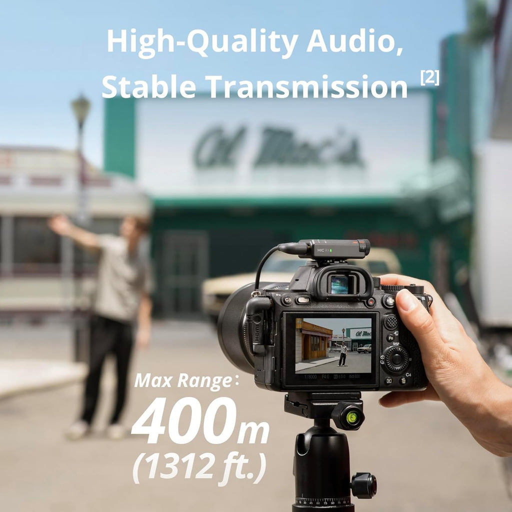 DJI Mic Mini (2 TX + 1 RX + Charging Case), Ultralight, Detail-Rich Audio | 48h Use, Noise Cancelling, Automatic Limiting, Wireless Microphone for Camera/iPhone/Android, Vlog, Streaming