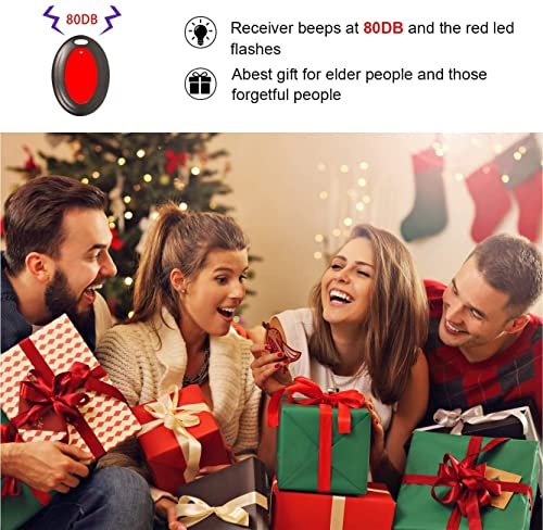 Reyke Key Finder with Sound, 131ft RF Remote Finder, 4 Receivers | 80dB+ RF Remote Control Finder With 1 Transmitter and 4 Receivers for Keys, Wallets, Phones, Glasses and Pet Collars
