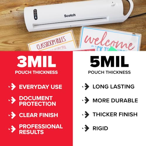 Scotch Thermal Laminating Pouches, 200 Count, Clear, 3 mil. | Ideal Office or School Supplies, Fits Letter Sized Paper (8.9 in. × 11.4 in.)