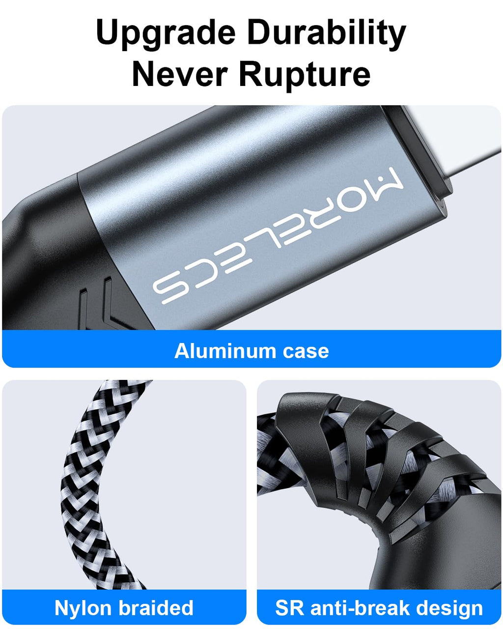 MORELECS USB C to 3.5mm Audio Aux Cable 3.3FT - Aux to USB C for Car Stereo | Aux Cord to USB C for iPhone 18/17/16/15, iPad, Galaxy S26/S25, Pixel, Laptop Perfect for Car, Speakers, Headphone