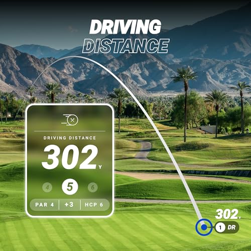 Blue Tees Golf Player+ AI-Powered GPS Speaker - Touchscreen Display, 10+ Hour Battery, 40,000+ Courses, Visual & Audible Distances, Hazard Detection, IPX7 Waterproof (Navy)