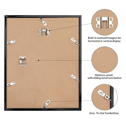 LaVie Home 11x14 Picture Frame for Wall Display, 11 x 14 Black Picture Frame with HD Plexiglass, 11 by 14 Poster Frame 1 Pack, Display Frame for Vertical or Horizontal, Classic Collection