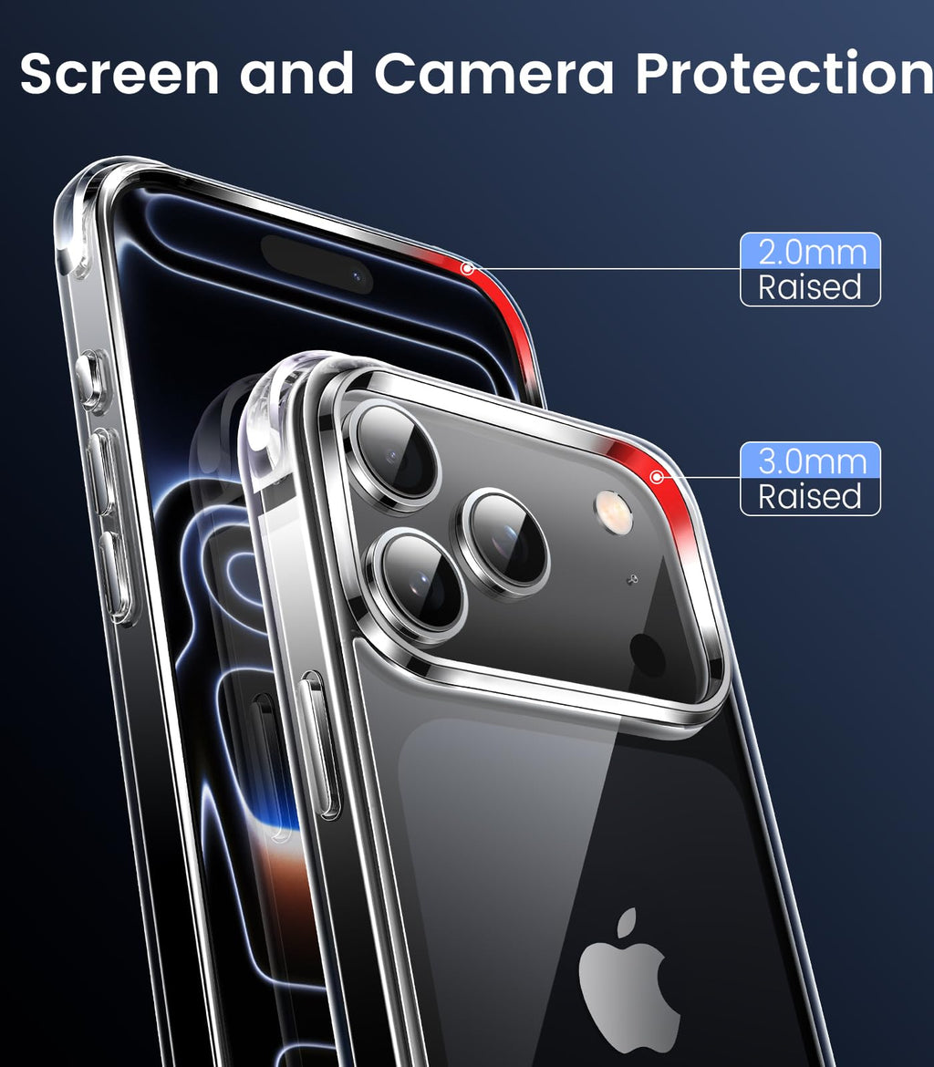 Mkeke for iPhone 18 Pro Case Clear [Not-Yellowing] | [Military-Grade Drop Protection] Shockproof Protective Phone Bumper 2026