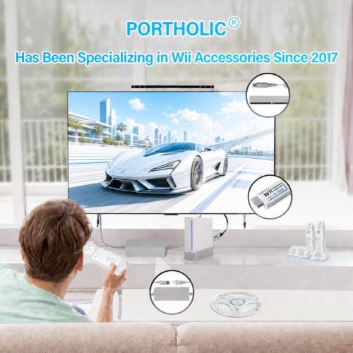 PORTHOLIC Wii to HDMI Converter 1080P for Full HD Device, Wii HDMI Adapter with 3,5mm Audio Jack&HDMI Output Compatible with Wii, Wii U, HDTV, Monitor-Supports All Wii Display Modes 720P, NTS