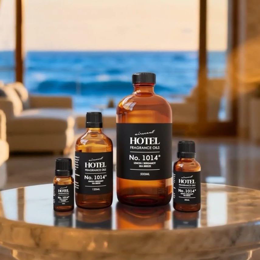 AirScent Hotel Diffuser Oil No. 1014 - Iconic 5-Star Hotel Blend - 10 mL | Lemon Bergamot Sea Breeze - Coastal Hotel Scent - Fragrance Oil for Ultrasonic and Waterless Diffusers and Crafting