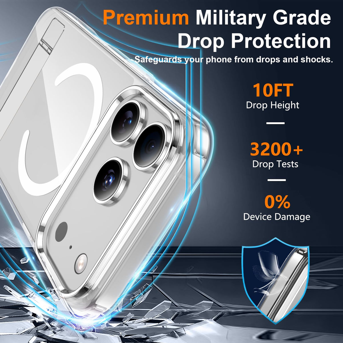 SPIDERCASE for iPhone 18 Pro Max Case/iPhone 17 Pro Max Case,Magnetic,Clear | [3 Stand Ways] Invisible Kickstand|Crystal Clear|Shockproof Slim Phone Case
