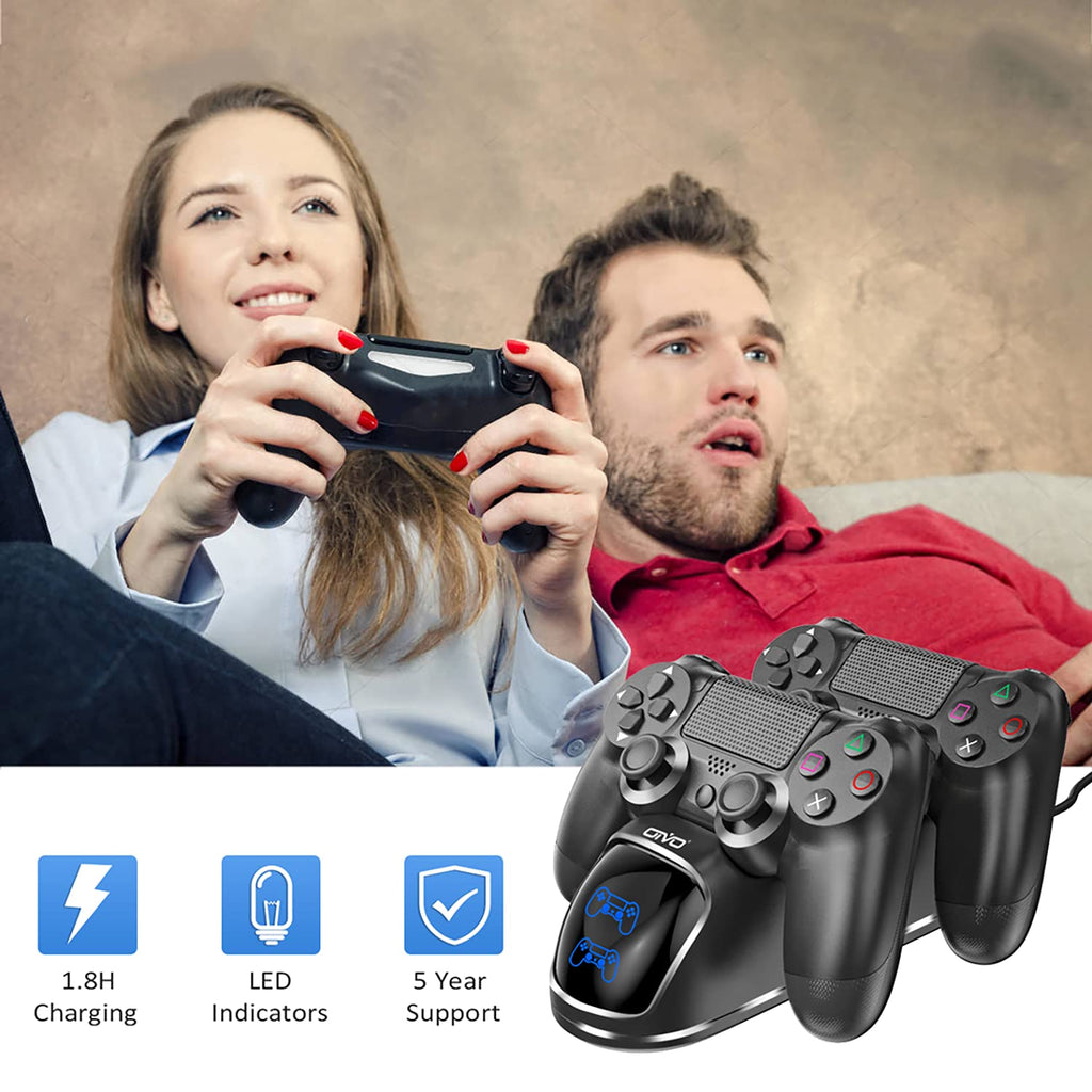 OIVO PS4 Controller Charger Dock Station, 1.8Hrs PS4 Controller Charging Dock, Charging Station Replacement for PlayStation 4 Dualshock 4 Charger
