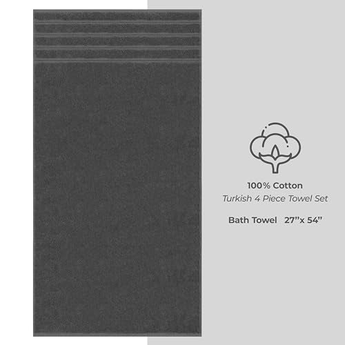 American Soft Linen 100% Cotton Luxury Turkish Towels, 4 PC Bath Towel Set | Soft Absorbent Quick Dry OEKO Tex Standard 100 Certificated Durable Machine Washable Premium Hotel Quality