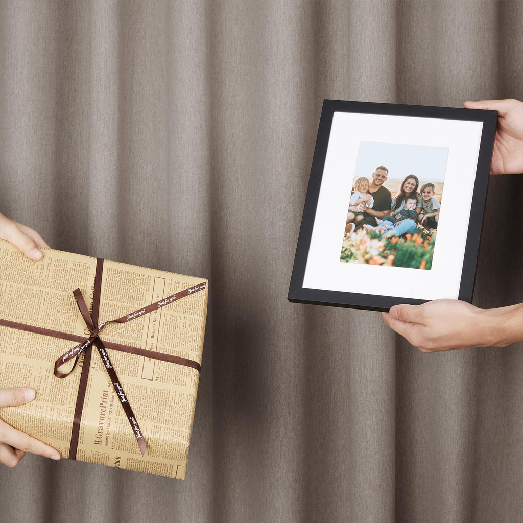 upsimples 8x10 Picture Frames, Gallery Wall Frames Set of 5, Black | Photo Frame Collage Wall Decor, 8 x 10 Frame, 5x7 Frame with Mat for Family, Baby, Hallway, Christmas