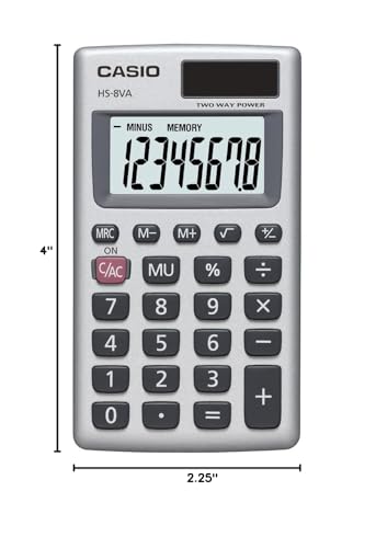 Casio HS-8VA Mini 6-Function Calculator