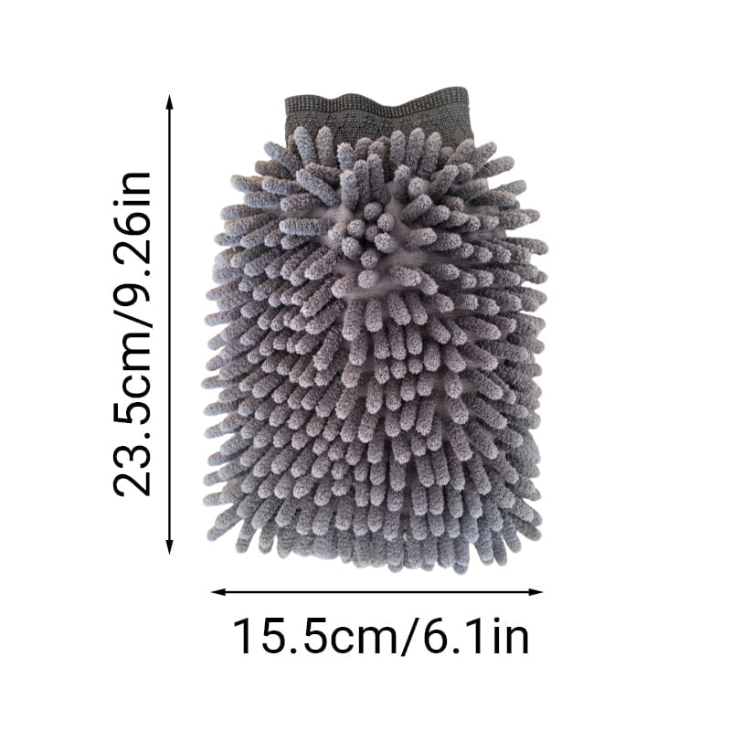 Double-Sided Chenille Car Wash Mitt & Dusting Glove
