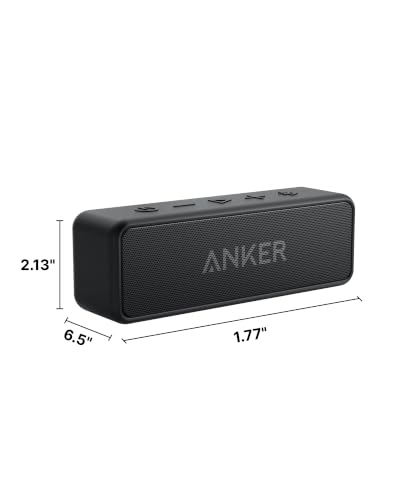 Anker soundcore 2 Portable Bluetooth Speaker, 24-Hour Playtime, IPX7 | 12W Stereo Sound, Wireless Stereo Pairing, Bluetooth 6, Bassup, Wireless Speaker for Home, Shower, Outdoors, Travel, Camping