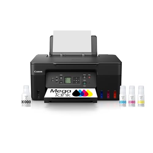 Canon MegaTank G3270 All-in-One Wireless Color Printer | Print, Copy, Scan, Refillable Tank System, Compact Desktop Design, Home & Office Use
