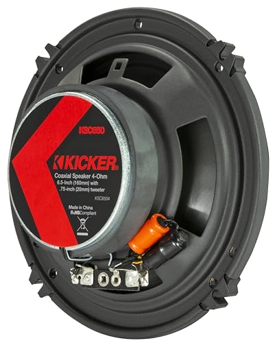 KICKER 51KSC6504 KS-Series 6.5" Coaxial Speakers with .75" tweeters, 4-Ohm, Pair