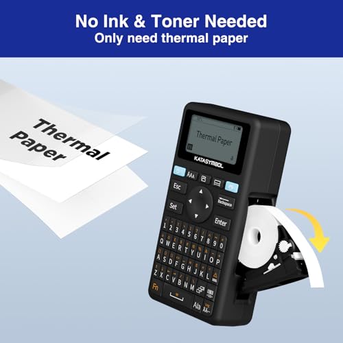 SUPVAN E11 Keyboard & Bluetooth Label Maker Machine with 4 Tapes | Rechargeable, Versatile App with 30+ Fonts and 660+ Icons, Minimal Margin, Inkless, for School, Home, Kitchen, Office