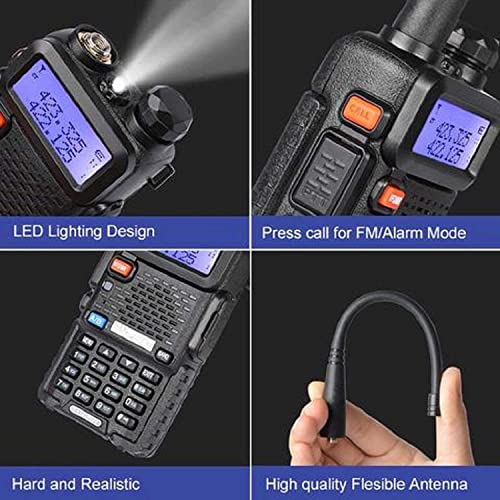 Baofeng UV-5R Ham Radio Handheld, Dual Band Two Way Radio (Black) | 144-148MHz 420-450Mhz Walkie Talkie, 1800mAh Li-ion Battery, Portable for Outdoor Hiking Camping Emergency Backup