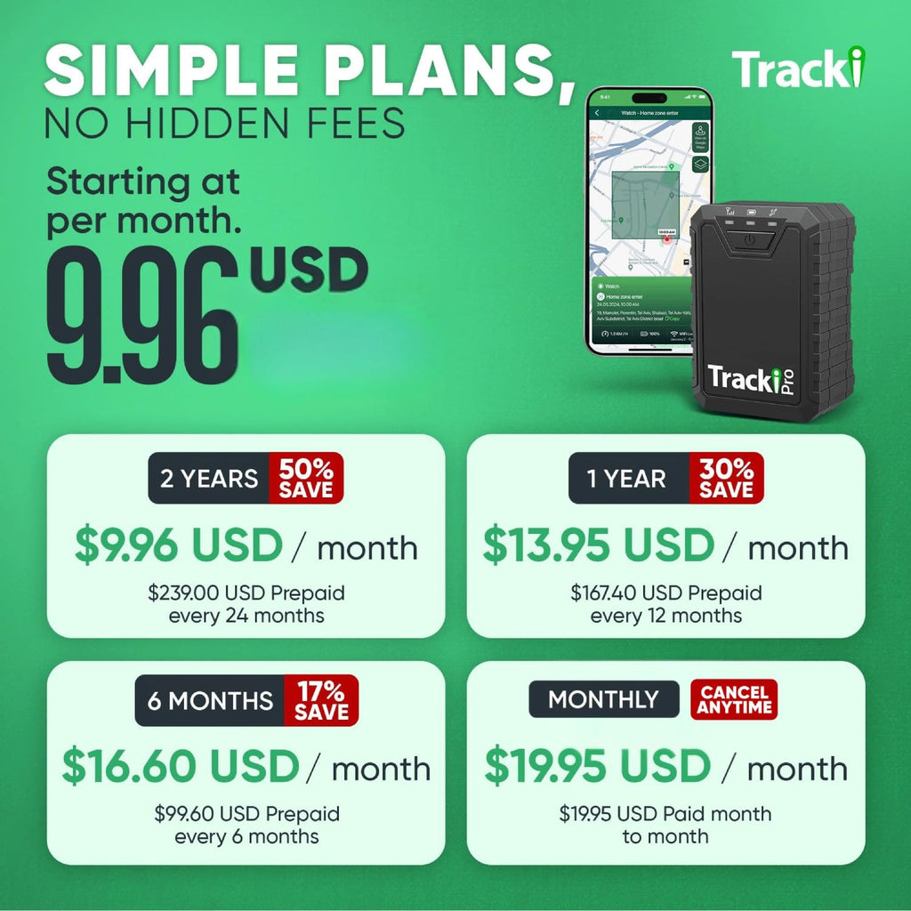 Tracki Pro GPS Tracker for Vehicles, 4G LTE, Long Battery Life | Magnetic, Assets & Car Real-Time Tracking, Subscription Required, Cancel Anytime, Hidden