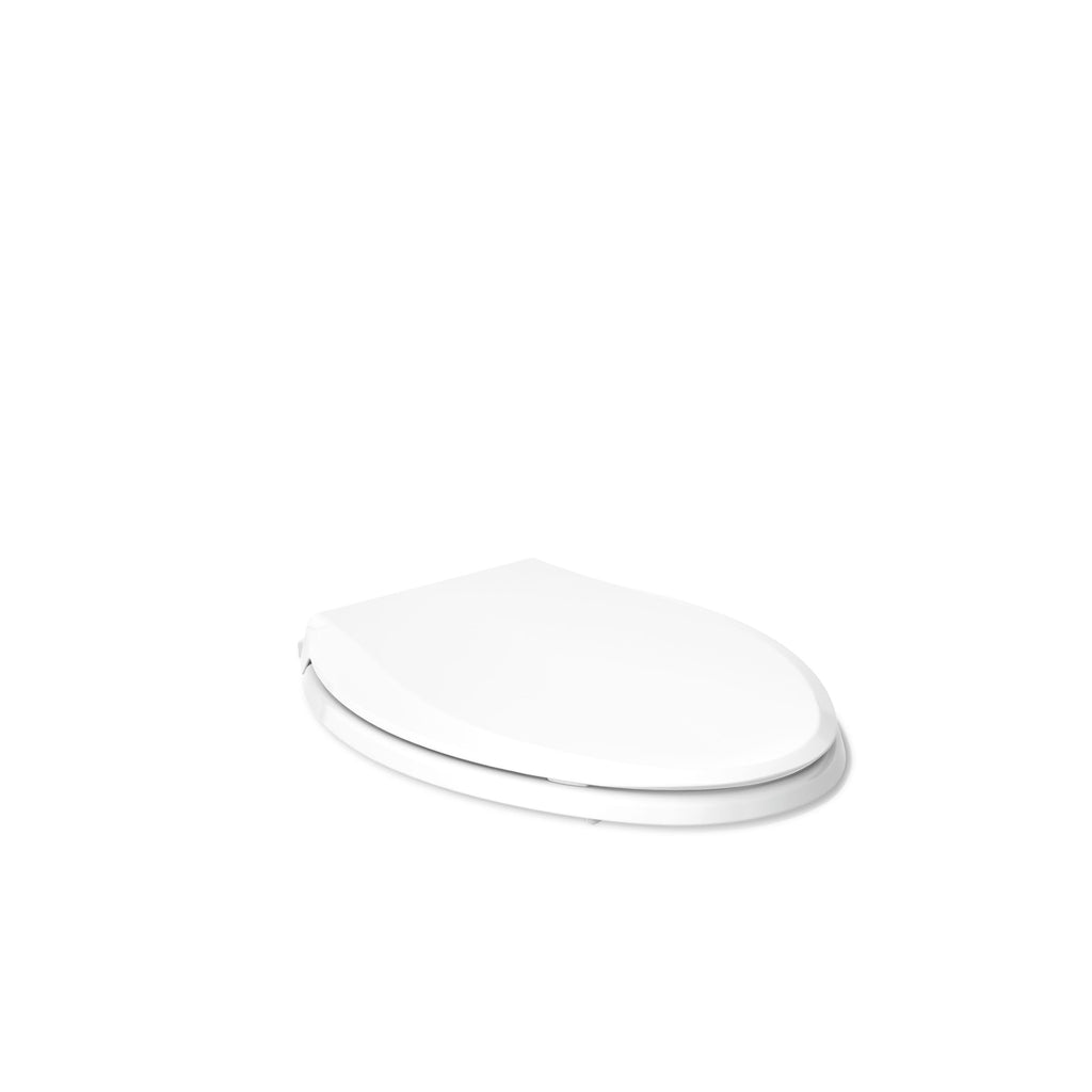 KOHLER Cachet ReadyLatch Elongated Slow Close Toilet Seat, White | 4636-RL-0, Quiet Lid, Contoured Grip-Tight Bumpers Installation Hardware, Apartment Essentials