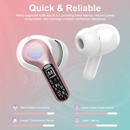 Wireless Earbuds, Bluetooth 5.4 Headphones HiFi Stereo, Bluetooth Earbuds