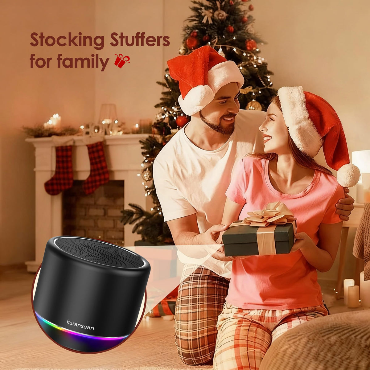 Portable Bluetooth Speaker 5.4, Mini Speaker with Noise Reduction Mic,Black