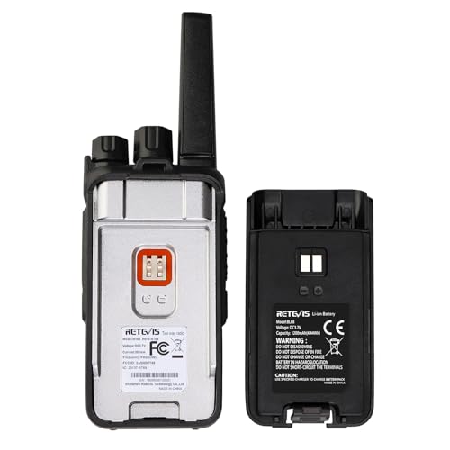 Retevis RT68 Business FRS Walkie Talkies Long Range with Earpieces 6 Pack | Rugged & Compact, License-Free, Powerful 500mW Speaker, 12-Hour Battery, Long-Term Supply, for Schools, Retail & Hospitality