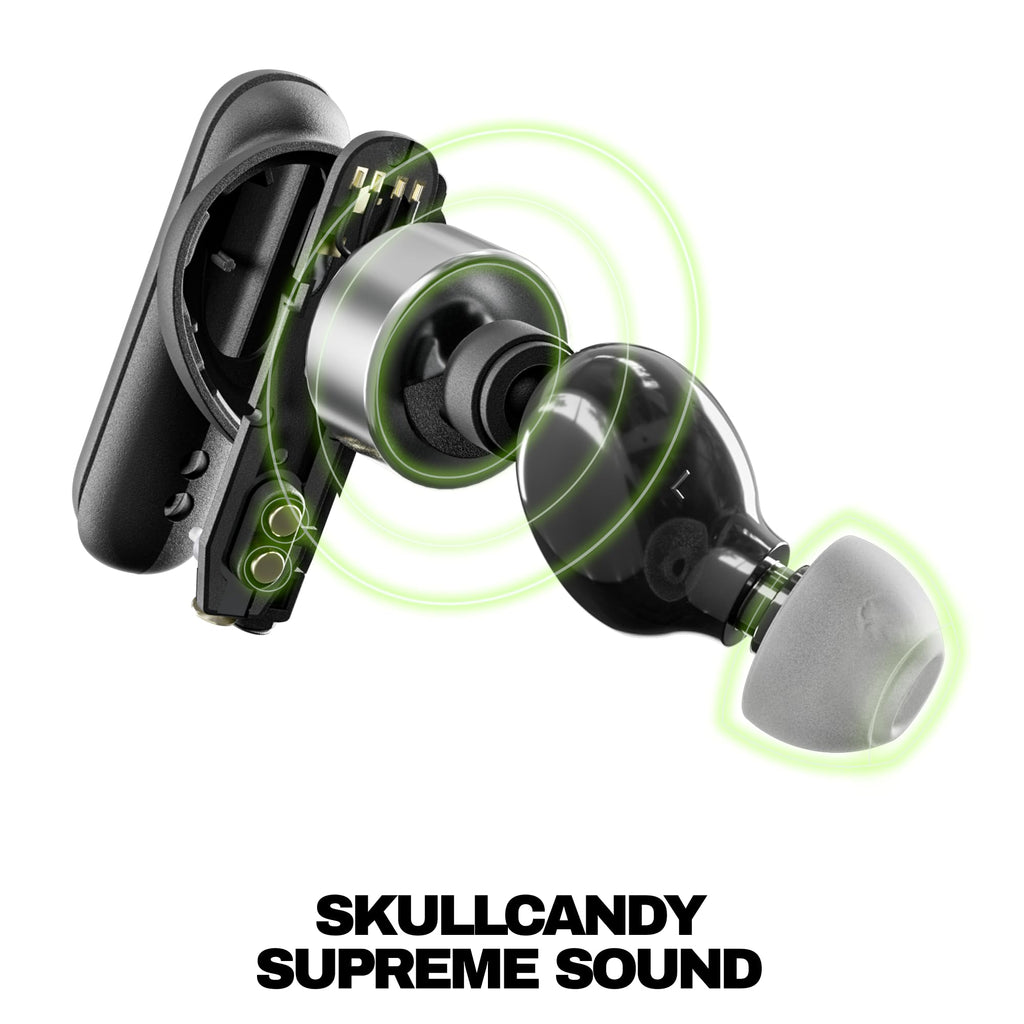 Skullcandy Smokin’ Buds Wireless Noise Isolating Earbuds - True Black | In-Ear Fit, Bluetooth, 20 Hours Battery, IPX4 Sweat and Water Resistant, Microphone for iPhone Android, Commuting, Studying