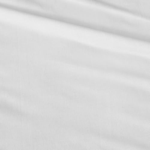 Comfort Spaces 100% Cotton Percale Sheets Twin Sheet Set 3 Pcs, White | Crisp, Cool & Breathable Bed Sheets, 12" Deep Pocket Fits Up to 14" Mattress, Lightweight, All Season Cozy, with Pillow Case
