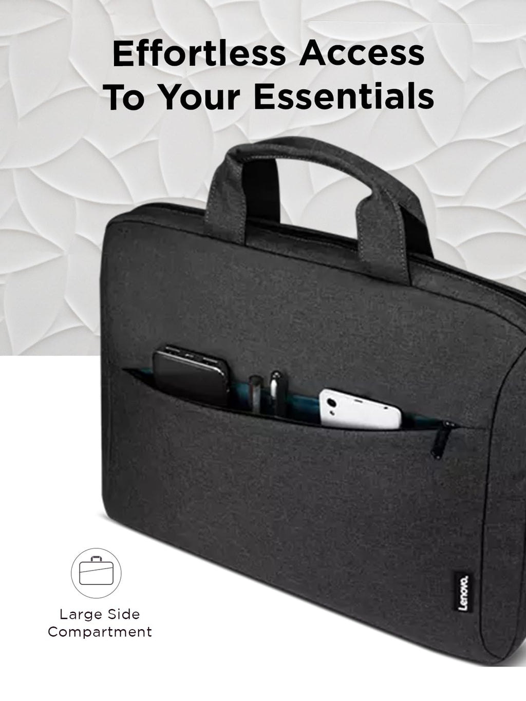 Lenovo Laptop Bag T210, Messenger Shoulder Bag for Laptop or Tablet, Sleek, Durable & Water-Repellent Fabric