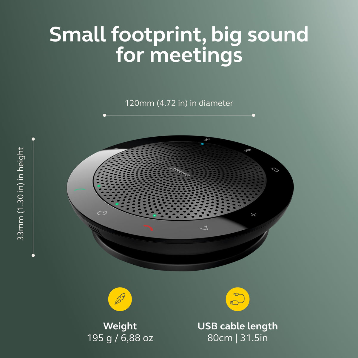 Jabra Speak 510 (2025 Edition) Portable USB Bluetooth Speaker, Black | Portable Speakerphone, USB or Bluetooth, Crystal-Clear Sound, Works with Microsoft Teams, Google Meet, Zoom
