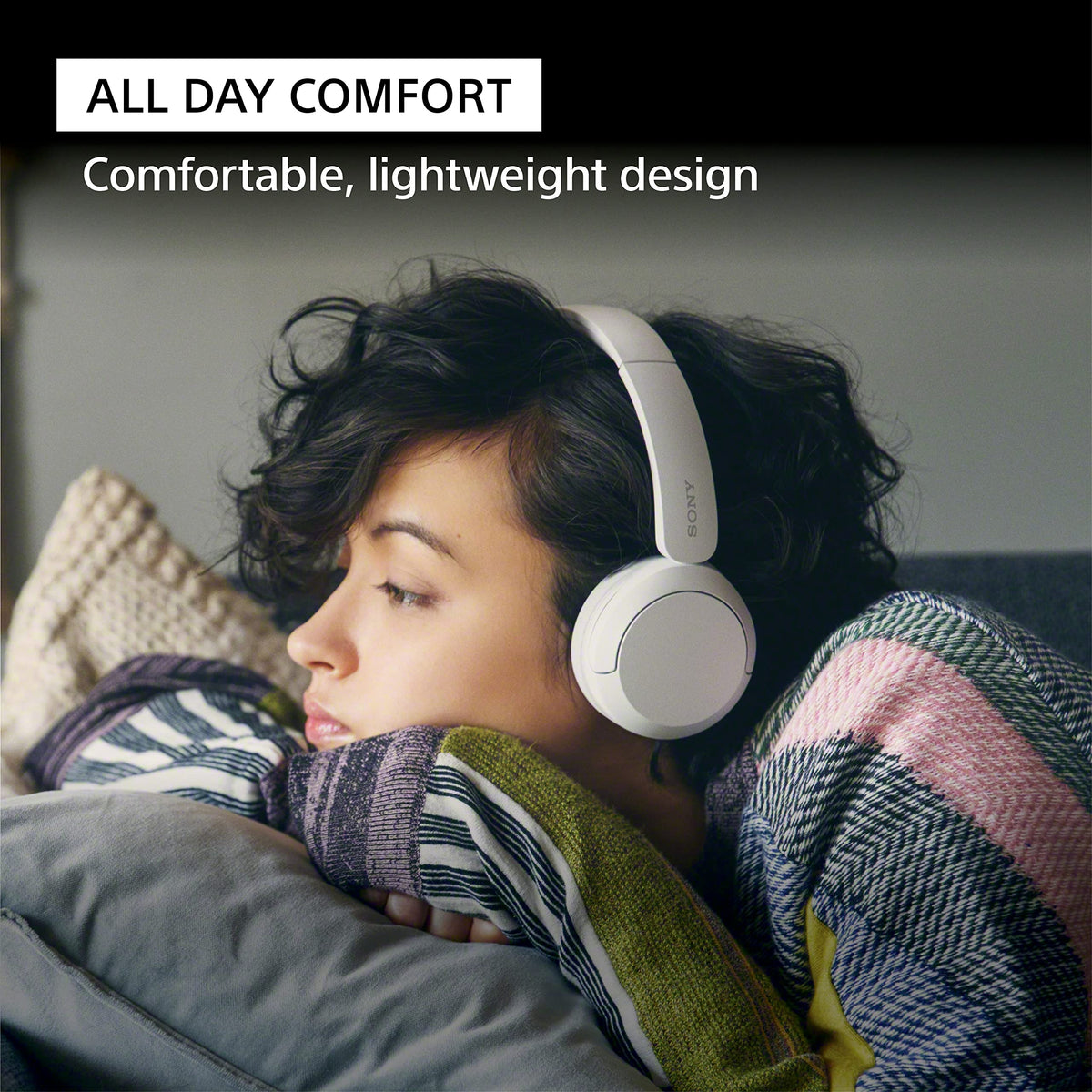 Sony WH-CH520 Wireless On-Ear Bluetooth Headphones with Microphone, Black | Comfortable Lightweight Design, Up to 50 Hrs Battery with Quick Charging, Multipoint Connection, Clear Calls, Swivel design