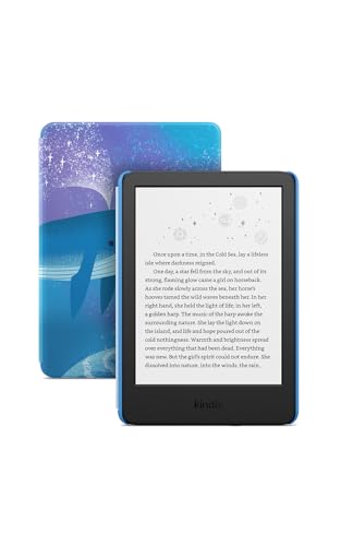 Amazon Kindle Kids 16GB (2024 model) - If it breaks, we will replace it, includes ad-free books and cover, with glare-free display, fast page turns - Space Whale
