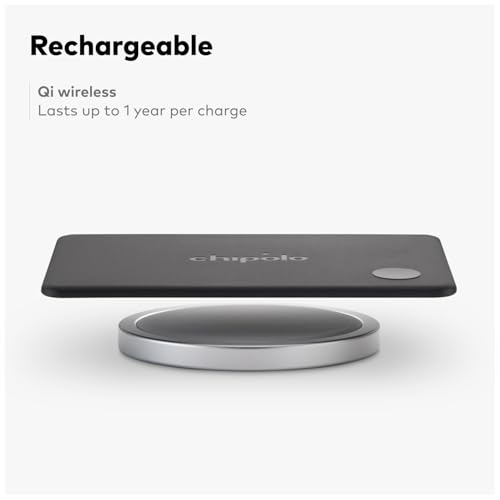 Chipolo CARD – Rechargeable Wallet Tracker Card, Bluetooth Tracker | Item locator, passport finder compatible with Apple Find My or Find Hub with Call Your Phone & Out of Range Alerts