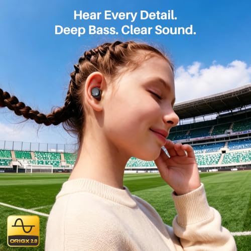 TOZO T6 Wireless Earbuds Bluetooth 5.3 Stereo Sound in Ear Headphones | OrigX Stereo Deep Bass, 40H Playtime, Lighter Ear buds, IPX8 Waterproof, wireless Charging Case, 32 EQs via APP Dark Black